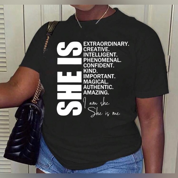 Tops - New “She Is…Everything” Graphic Tee- Size Large